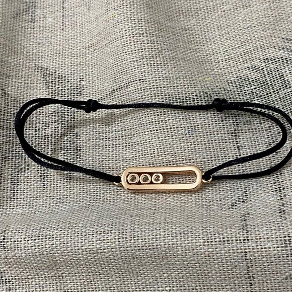 Messika Black Bracelet With Diamond Pendant - Picture 4 of 6